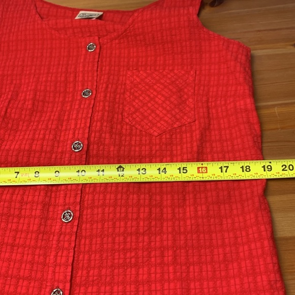 LA Seat Covers Vintage Red Vest w Silver Palm Tree Buttons - Picture 9 of 13